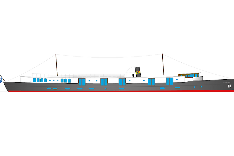Ship rendering, Magnifique X, Boat & Bike Tour