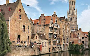 Bruges Belfry and Medieval canal houses. Despina Galani@unsplash