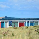 Colorful beach huts at Findhorn. Mike McBey@flickr