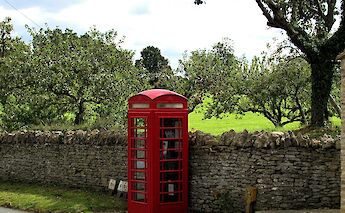 Red Telephone Box in a Cotswold Orchard. MagdaVrabetz@unsplash