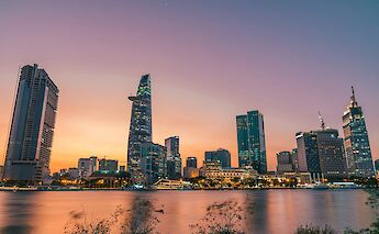 Saigon skyline at sunset. Tron Le@unsplash