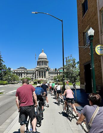 Bike tour to the Idaho Capitol Building, Boise, Idaho, USA. CC:Boise Bicycle Tours