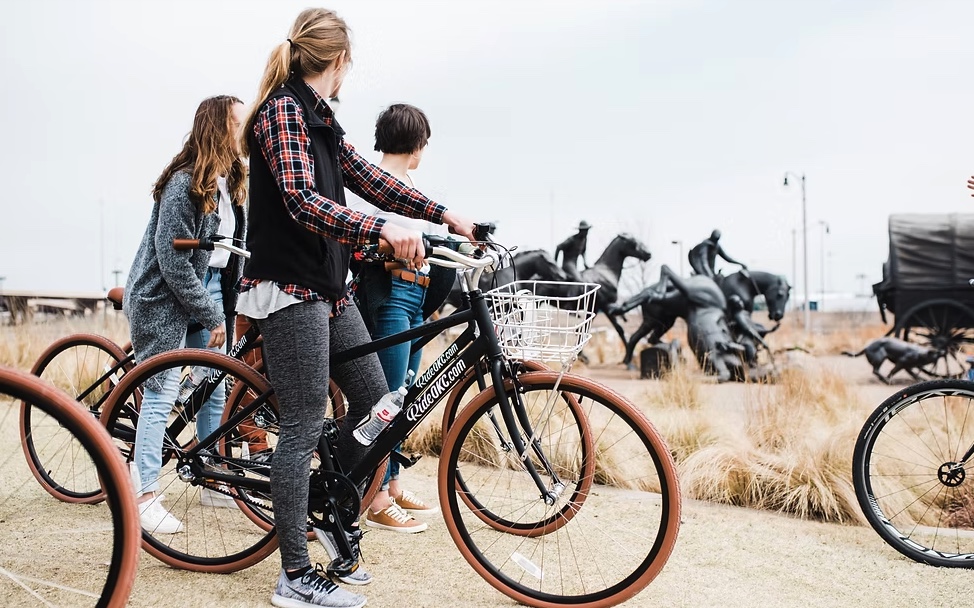 Bike tour at the Land Run Monument, Oklahoma City, Oklahoma, USA. CC:Ride OKC