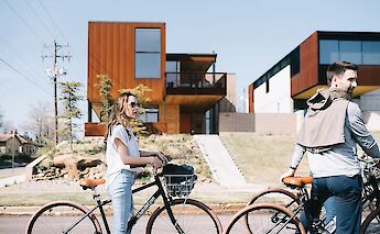 Bike tour of Oklahoma City's modern houses, Oklahoma, USA. CC:Ride OKC