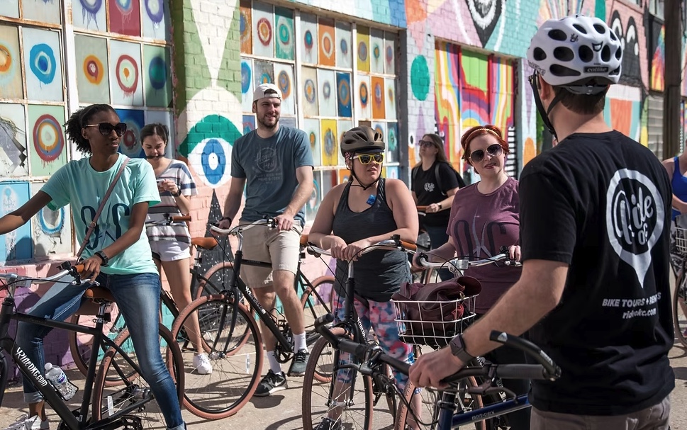 Listening to the tour guide, Oklahoma City, Oklahoma, USA. CC:Ride OKC