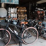 Bicycles at a brewery, Oklahoma City, Oklahoma, USA. CC:Ride OKC