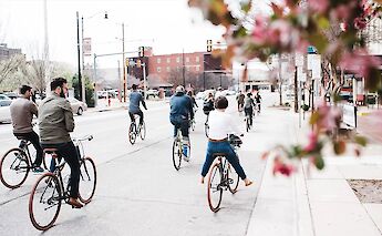 Bike tour through Downtown Oklahoma City, Oklahoma, USA. CC:Ride OKC