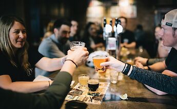 Craft beer samplings, Oklahoma City, Oklahoma, USA. CC:Ride OKC