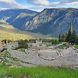 The ancient theater of Delphi, with panoramic views of Mount Parnassus. Unsplash@PavleDurkic
