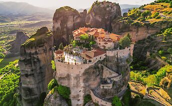 Meteora's cliffside monastery. toABB