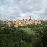 Hilltop village and typical Tuscan scenery. c-toIH