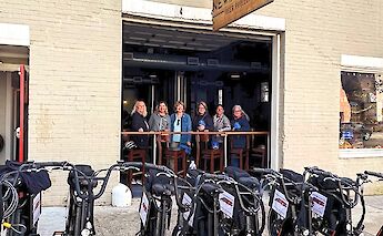 Bikes lined up outside Anthem, Wilmington, North Carolina, USA. CC:TO
