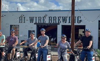 Group photo outside Hi-Wire Brewing, Wilmington, North Carolina, USA. CC:TO