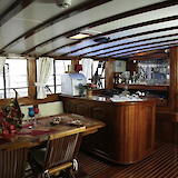 Bar and dining area on board