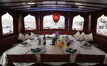 Dining area on the Tersane IV