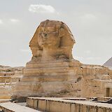 The Sphinx with the Great Pyramid in the background. HossamMOmar@unsplash