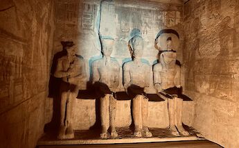 Statues carved into sandstone at Karnak Temple. ShreyasNair@unsplash