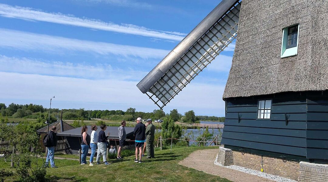 Bike tour next to a windmill at Zaanse Schans, Amsterdam e-bike tour. CC:TO