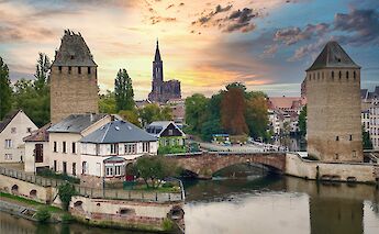 Dusk in Petite France, Strasbourg bike tour, France. Yevhenii Deshko@Unsplash