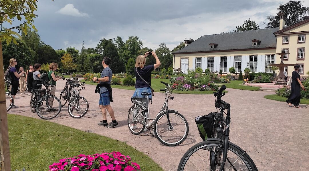 Taking photos in the park, Strasbourg bike tour, France. CC:TO