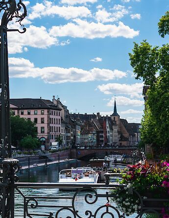 View from a bridge, Strasbourg bike tour, France. Mateo Krossler@Unsplash