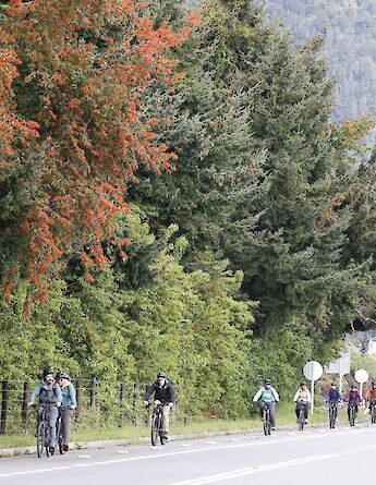 Cycling quiet rural roads in southern Chile.