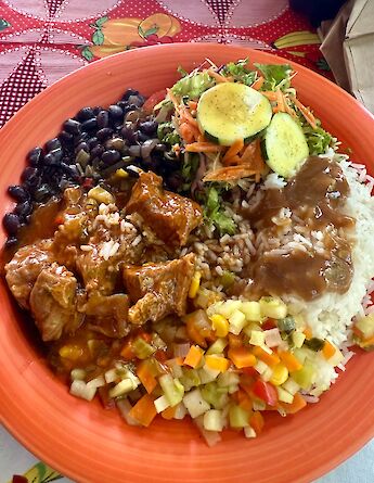 Traditional Costa Rican lunch plate. cc-Heather