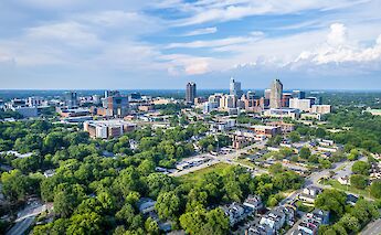 Downtown Raleigh bike tours, North Carolina, USA. iStock@Chansak Joe