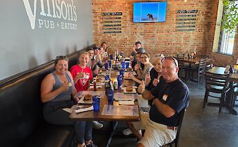 Lunch on the Clayton food tasting e-bike tour, North Carolina. CC:TO
