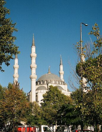 Blue skies above the mosque, Tirana, Albania. Daniel Silva@Unsplash
