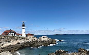 Blue skies above Portland Head Light, Maine, USA. Karson@Unsplash