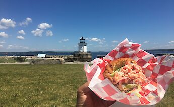 Lobster roll at Bug Light, Portland, Maine, USA. Maine Foodie Tours@Flickr