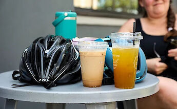Stopping for refreshments on the Orlando bike tour, Florida, USA. CC:TO