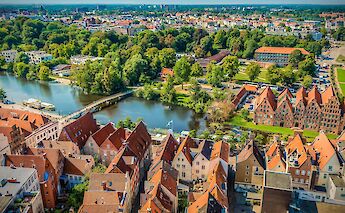 View across Lübeck's Old Town and the Trave River. Scholty1970@pixabay