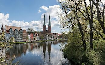 View across Lübeck's Old Town and the Trave River. wolfgangweiser@unsplash