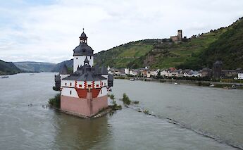 Pfalzgrafenstein Castle on the Rhine near Kaub. to BBT