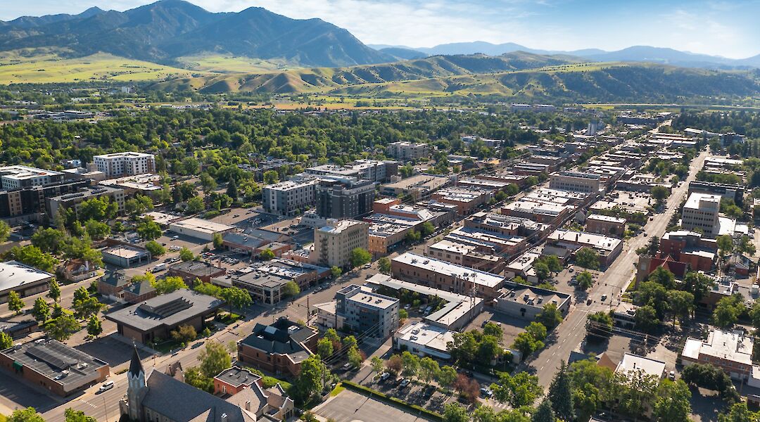 Drone shot of Bozeman, Montana, USA. jimkruger@iStock