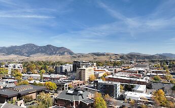 View of the mountains above Bozeman, Montana, USA. Bozemanaerialphoto@iStock