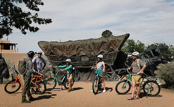 Listening to the tour guide on the Santa Fe E-Bike Tour, New Mexico, USA. CC:TO