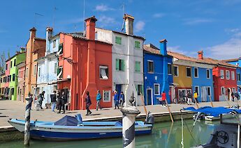 Colorful waterfront homes on Burano. toGL