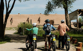 Lined up with the bikes on the Taos e-bike tour, New Mexico, USA. CC:TO